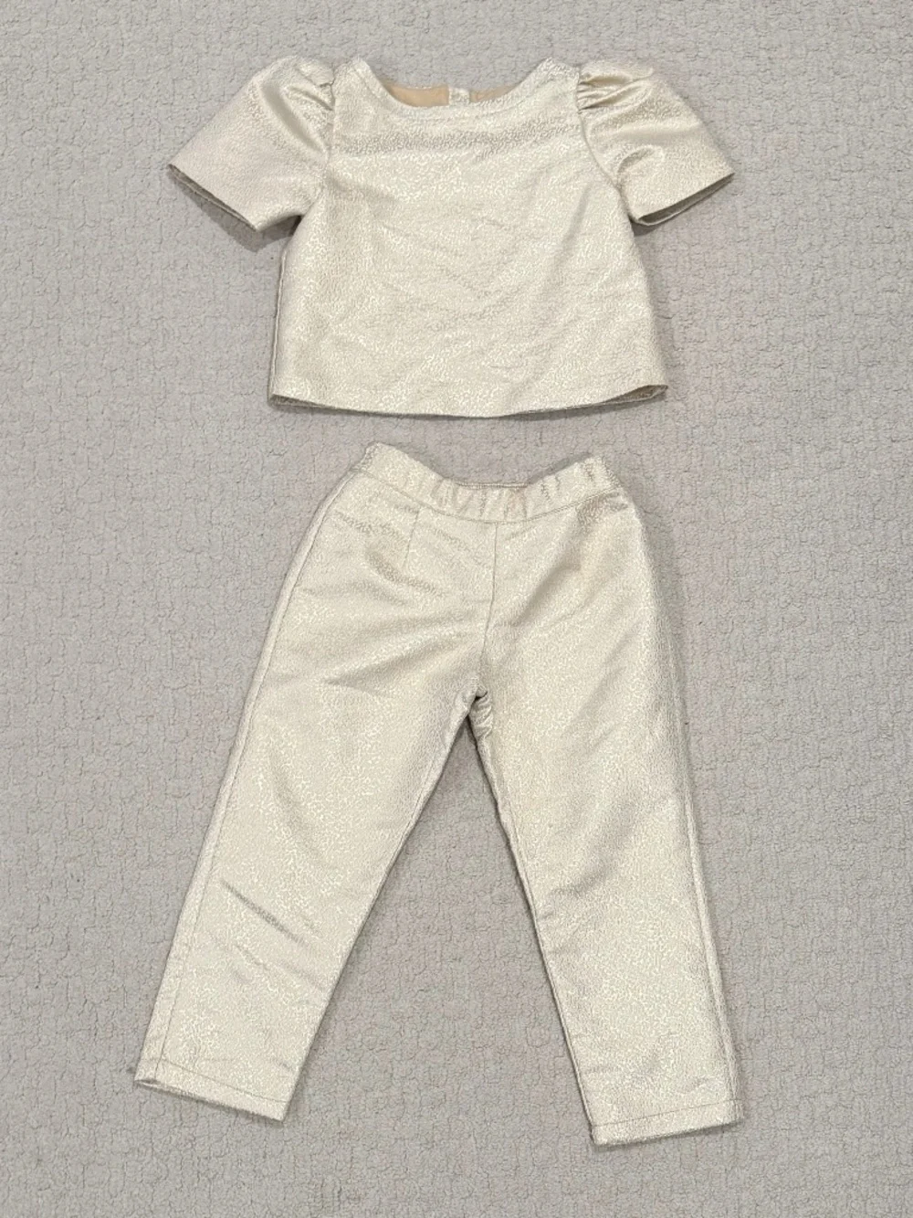 Kids Rachel Zoe X Janie And Jack Metallic Jacquard Top + Pants Size 7